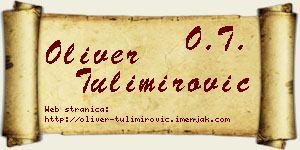 Oliver Tulimirović vizit kartica